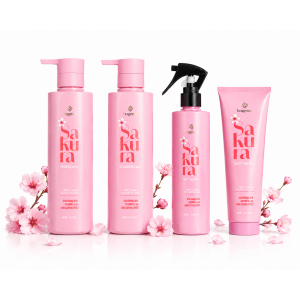 Набір для догляду за волоссям 4 товарів зволожуючий Bogenia Sakura (маска,спрей,шампунь,кондиціонер)