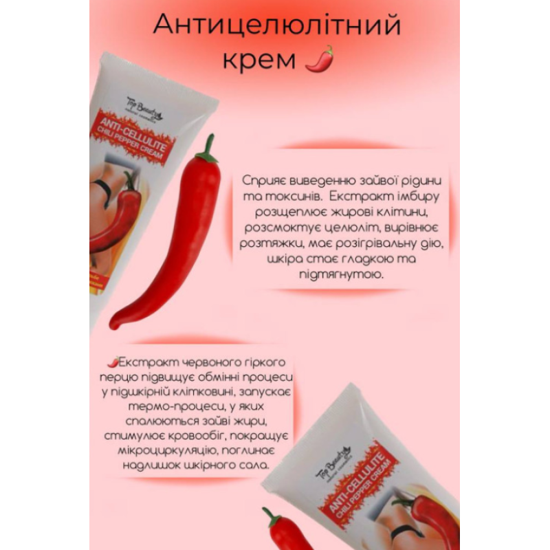 Антицелюлітний крем для тіла "Горижоп" Top Beauty, 100 мл