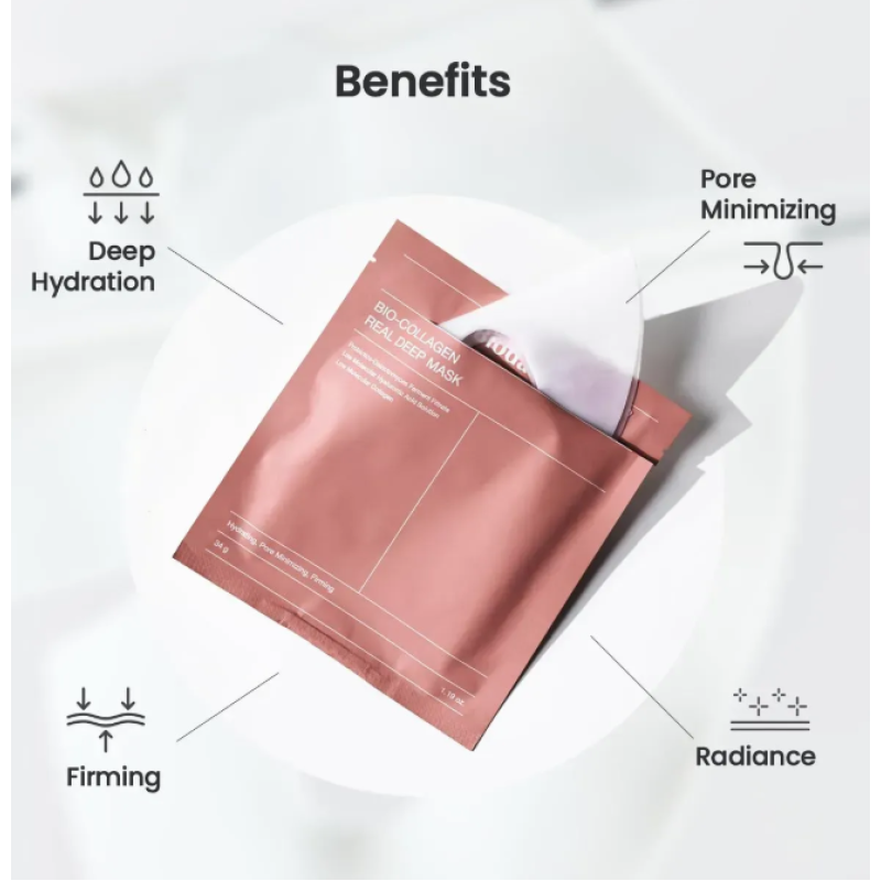 Ночная гидрогелевая маска с коллагеном розовая Biodance Bio-Collagen Real Deep Mask, 1 шт