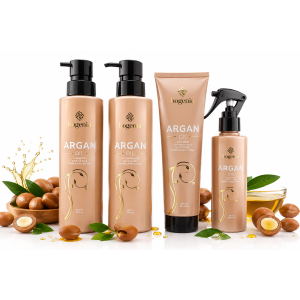 Полный набор для волос Bogenia Argan oil 4в1 (маска, шампунь, кондиционер, спрей) с маслом арганы