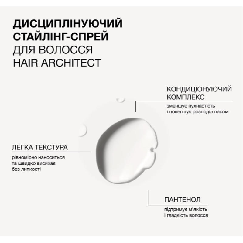 Дисциплинирующий стайлинг-спрей для волос Hair Architect Trilogy.
