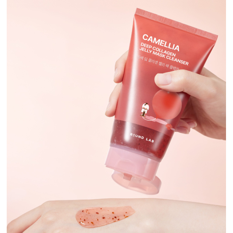 Очищувальний гель-маска з екстрактом камелії та колагеном ROUND LAB Camellia Deep Collagen Jelly Mask Cleanser, 150 мл