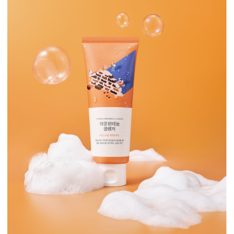 Пінка для вмивання з екстрактом соєвих бобів та пантенолом ROUND LAB Soybean Panthenol Cleanser, 150 мл