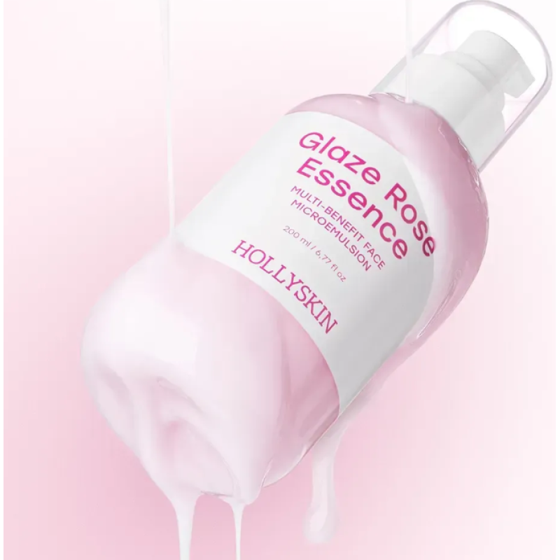 Мультифункціональна трояндова мікроемульсія для обличчя HOLLYSKIN Glaze Rose Essence, 200 мл