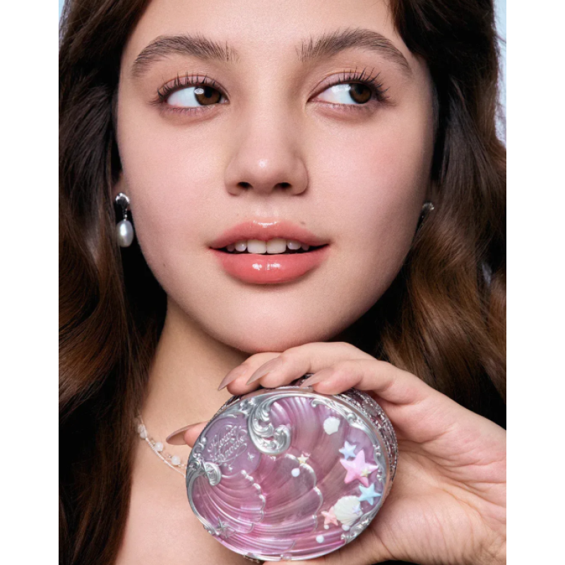 Запечена компактна пудра 02 Dreamy Pink від Flower Knows з колекції Shell`s Jewel
