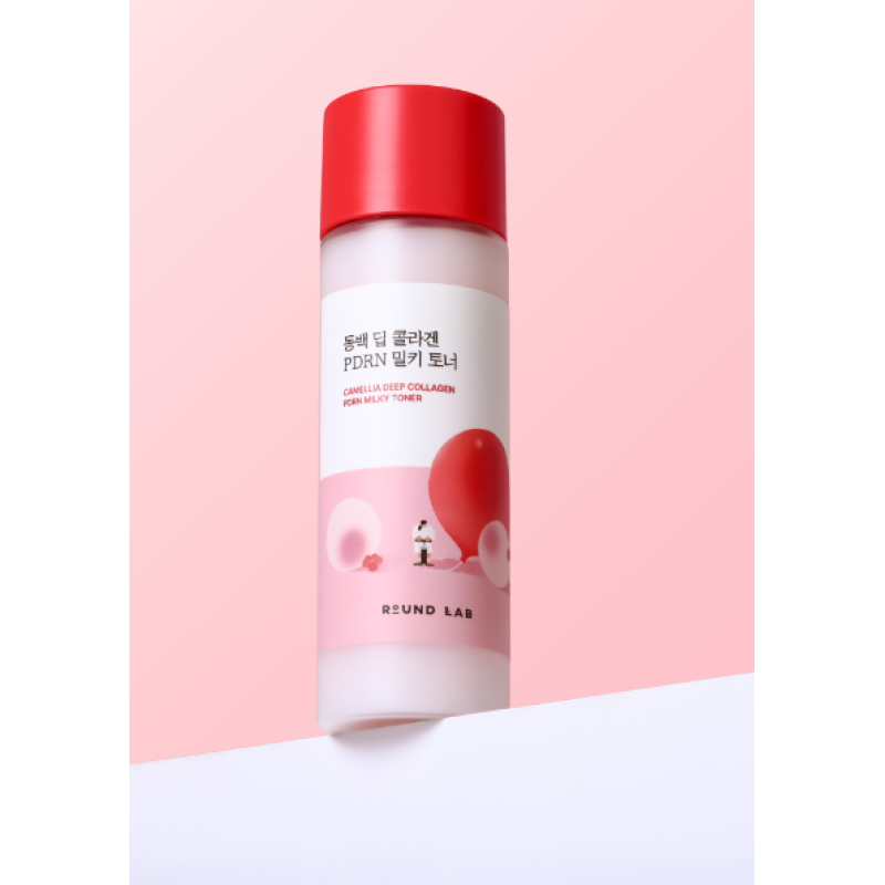 Молочковий тонер для обличчя ROUND LAB Camellia Deep Collagen PDRN Milky Toner, 150 мл