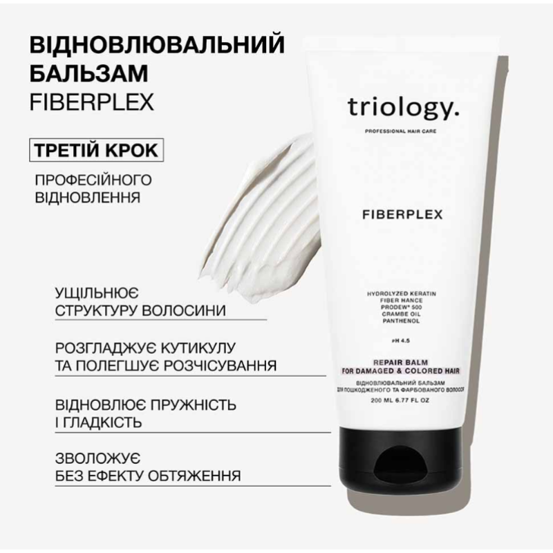 Восстановительный бальзам для поврежденных и крашеных волос Fiberplex Trilogy.