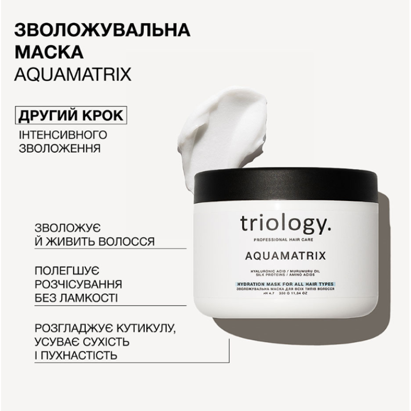 Увлажняющая маска для всех типов волос Aquamatrix trilogy.