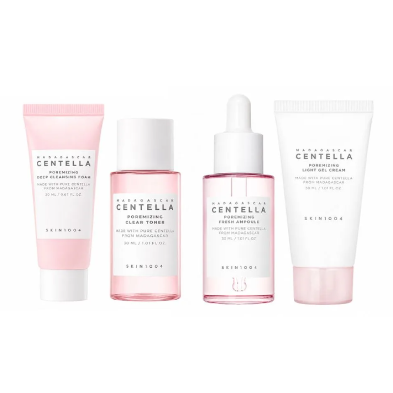 Набір мініатюр для догляду за порами обличчя Skin 1004 Madagascar Centella Poremizing Travel Kit, 4Х30 мл