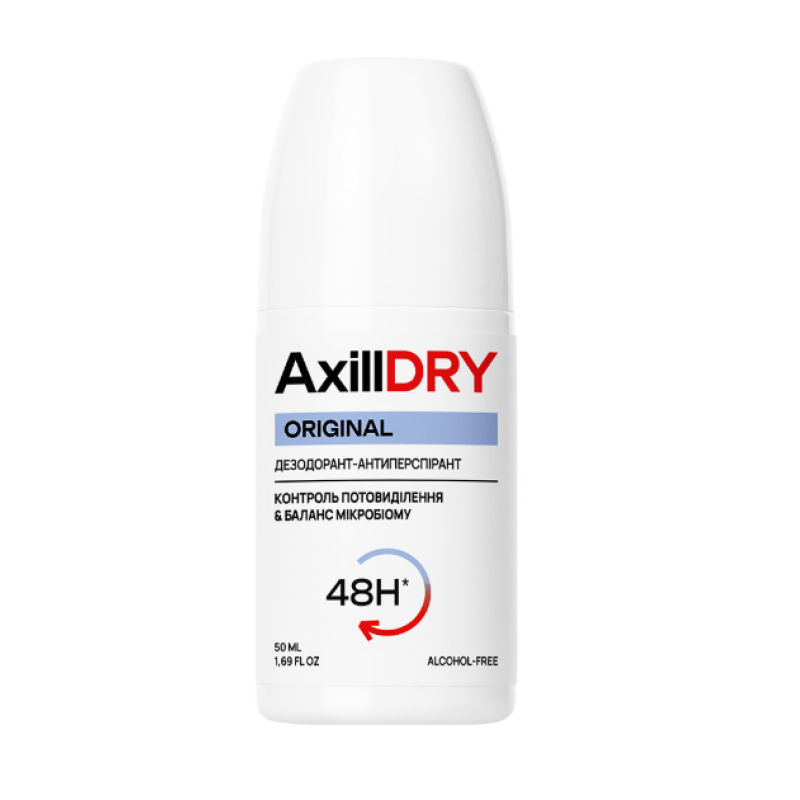 Кульковий дезодорант-антиперспірант AxillDRY Original до 48 годин, 50 мл
