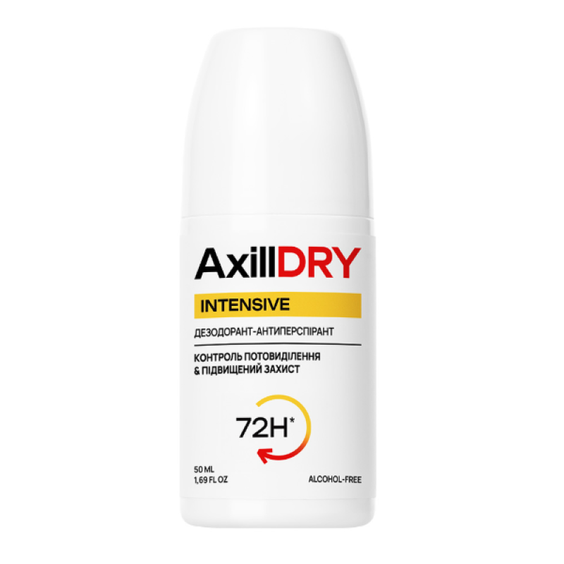 Кульковий дезодорант-антиперспірант AxillDRY Intensive до 72 годин, 50 мл