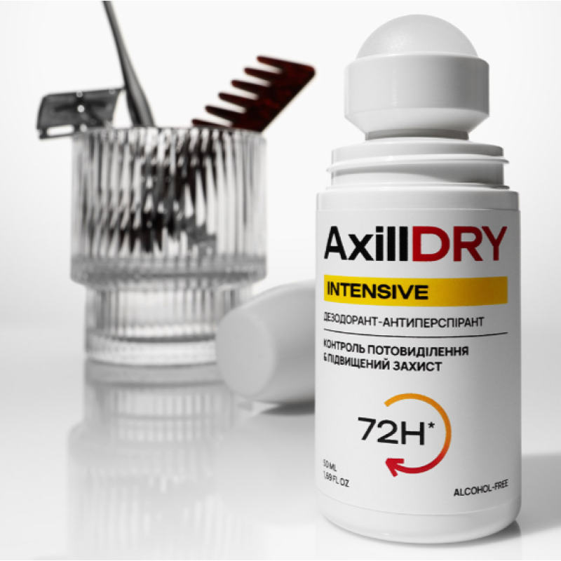 Кульковий дезодорант-антиперспірант AxillDRY Intensive до 72 годин, 50 мл