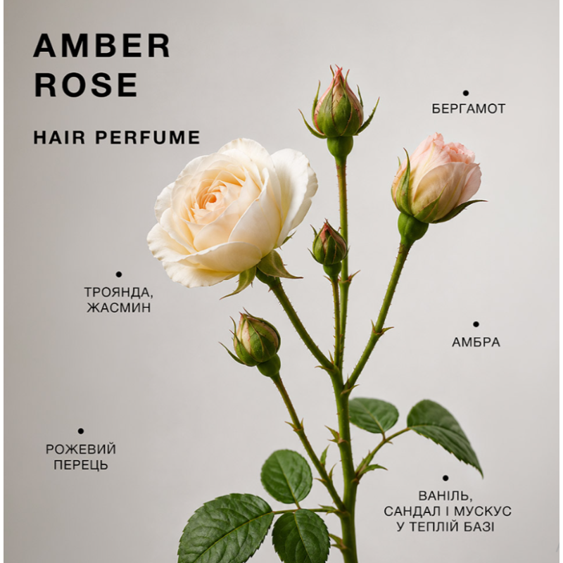 Парфюмерная вода для волос Amber Rose Trilogy.