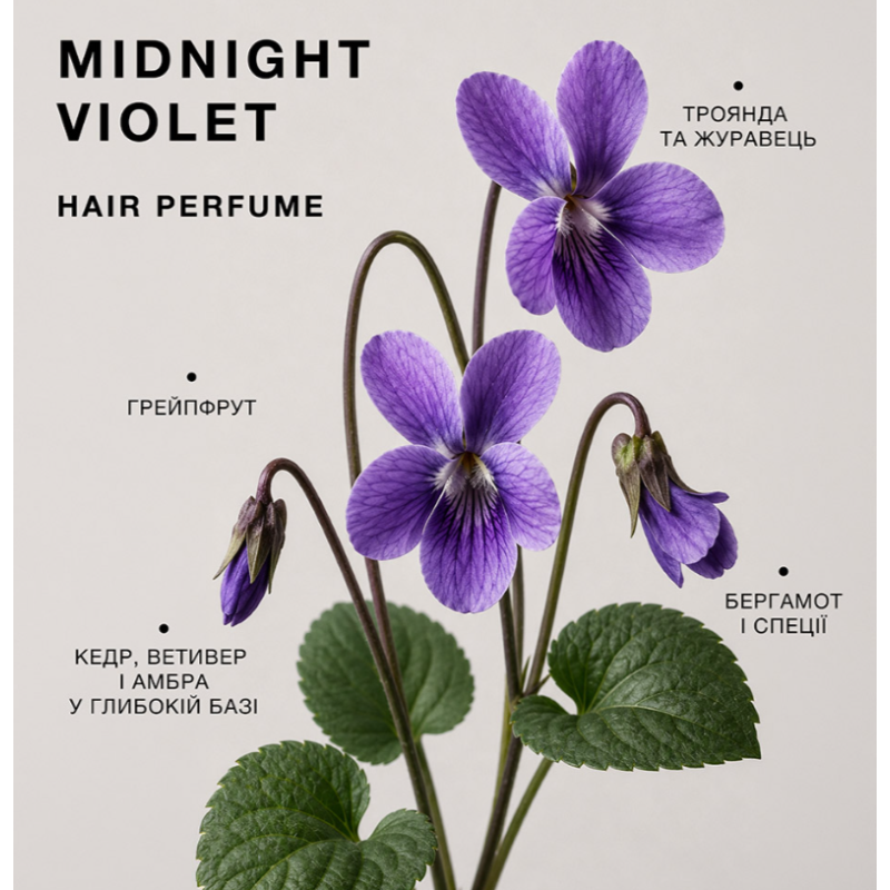 Парфюмерная вода для волос Midnight Violet Trilogy.