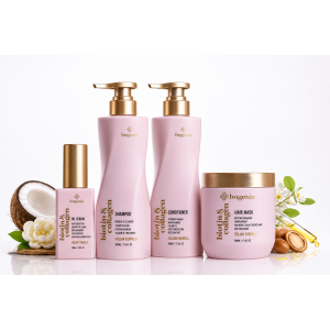 Повний набір для волосся 4в1 Biotin & Collagen Bogenia BG451 (шампунь,кондиціонер,маска,олійка)