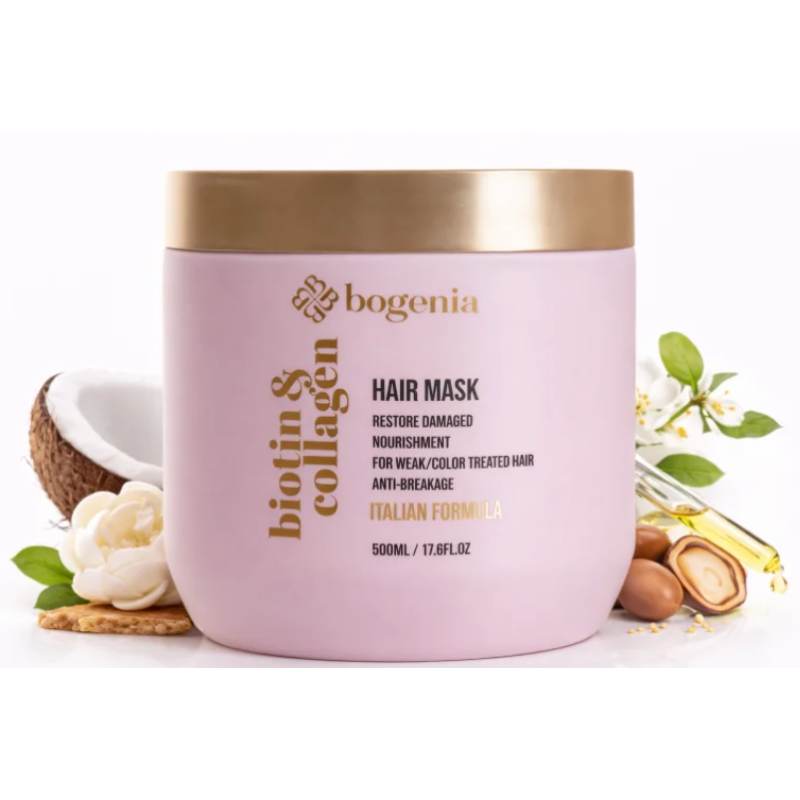 Повний набір для волосся 4в1 Biotin & Collagen Bogenia BG451 (шампунь,кондиціонер,маска,олійка)