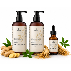 Набор для волос 3в1 Bogenia Hair Loss Control против выпадения с имбирем с сывороткой