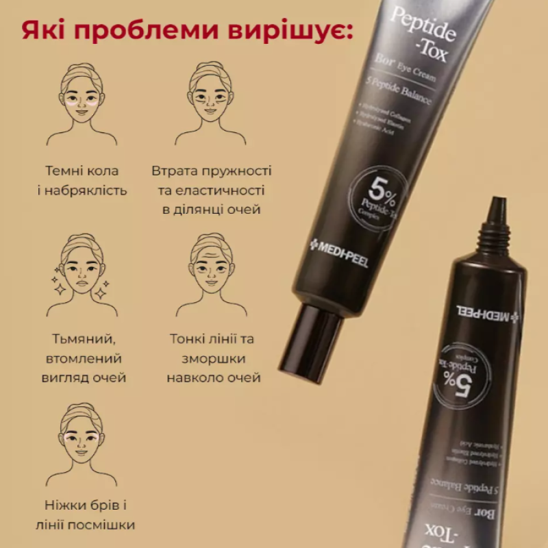 Лифтинг крем для кожи вокруг глаз с пептидным комплексом MEDIPEEL Peptide-Tox Bor Eye Cream, 40 мл
