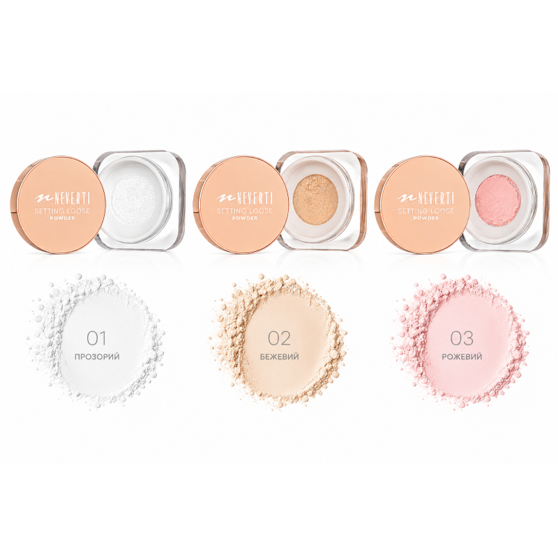 Пудра розсипчаста Setting Loose Powder NEVERTI NP200 01 Прозора, 8 гр
