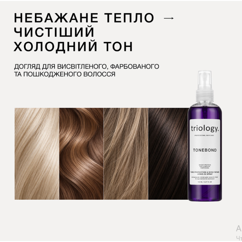 Несмываемый спрей для защиты тона и восстановления волос TONEBOND Triology, 150 мл